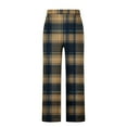 thumbnail image 4 of JIUKE Pajamas Pants for Men Drawstring Plaid Loungewear Baggy Comfy Elastic Waist Casual Trousers with Pockets, 4 of 5
