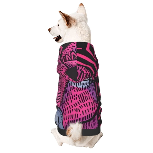 Fotbe ink Donkey Pop Art Sudadera con Estampado para Perros Pequeños – Suéter con Capucha para Mascotas, Tela Suave de Forro Polar con Bolsillo-XX-Large