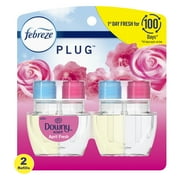 Febreze Plug In Air Freshener, Odor-Fighting Scented Oil Refill, Downy April Fresh, 2 Refills