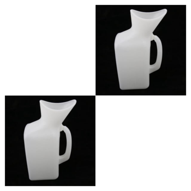Billuyoard Botella de orinal portátil lavable reutilizable para mujeres mayores discapacitadas blanco 2piezas