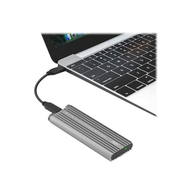 SIIG USB 3.2 Gen 2x2 Type-C 20G PCIe NVMe SSD Enclosure - Storage enclosure - M.2 - M.2 NVMe Card / PCIe 3.0 (NVMe) - USB 3.2 (Gen 2x2) - silver