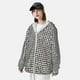 thumbnail image 3 of Fotbe Black And White Houndstooth Chaqueta con Protección Solar UPF 50+ para Hombre y Mujer, Camisa con Capucha y Bolsillos-3X-Large, 3 of 7