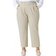 thumbnail image 1 of Pantalones de trabajo de oficina de talla grande plisados Agnes Orinda para mujer, de cintura alta, rectos, casuales de negocios con bolsillo 3X color caqui claro, 1 of 5