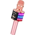 thumbnail image 2 of BONAOK Micrófono de karaoke inalámbrico Bluetooth con luces LED, micrófono portátil 4 en 1 con altavoz, reproductor de karaoke para cantar, juguetes de fiesta en casa, regalo de cumpleaños para niños,, 2 of 4