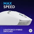 thumbnail image 5 of Logitech G309 LIGHTSPEED Wireless Gaming Mouse, Lightweight, LIGHTFORCE Hybrid Switches, HERO 25K Sensor, 300+ Hour Battery Life With AA Battery, 6 Programmable Buttons, PC & Mac - White, 5 of 11