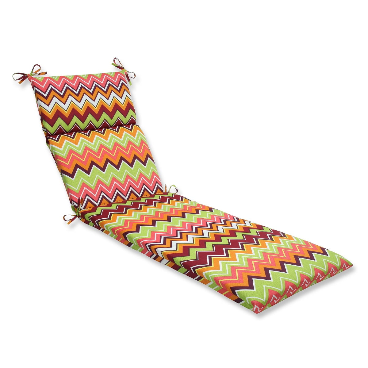72.5" Chevron Surtido Green, Pink and Orange Outdoor Patio Chaise