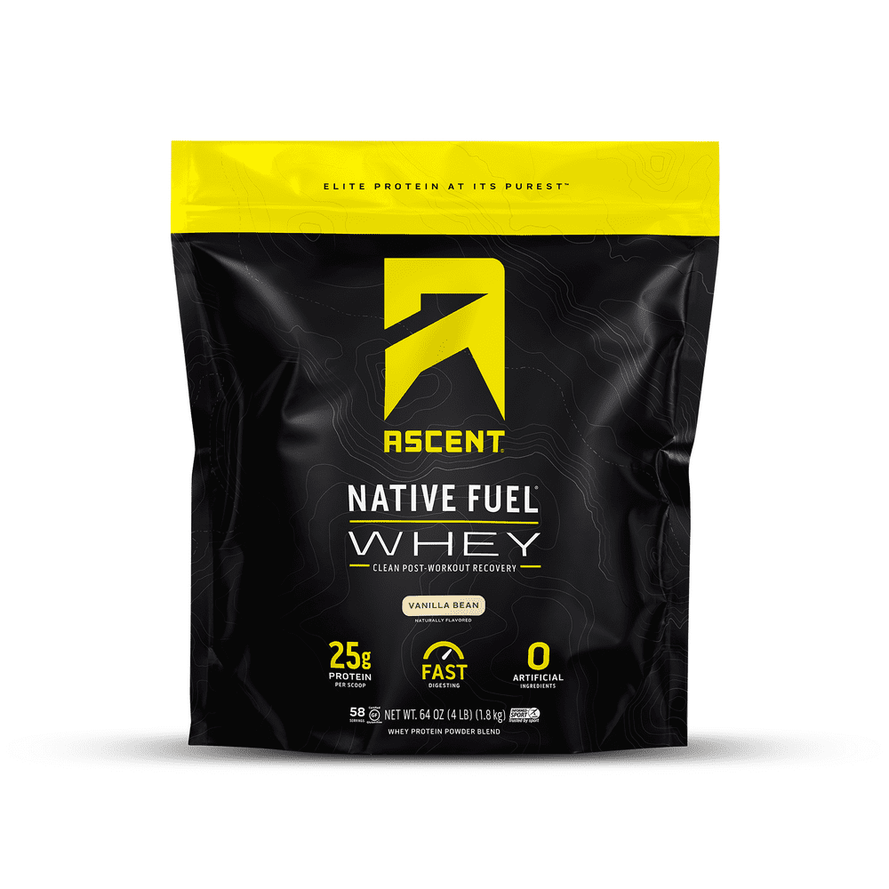 Ascent Native Fuel Whey Protein Powder Vanilla Bean 4 lbs Walmart