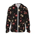 thumbnail image 1 of Fotbe Red White Flowers Chaqueta con Protección Solar UPF 50+ para Hombre y Mujer, Camisa con Capucha y Bolsillos-XX-Large, 1 of 7