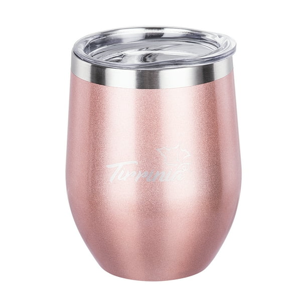 Stemless Insulated Wine Tumbler with Lid, 12oz Single Stainless Steel