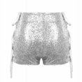 thumbnail image 4 of Shorts for Women Summer Casual Elastic High Waisted Fashion Sexy Lace Hollow Sequin Beach Vacation Trendy 2025 S-2XL, 4 of 5