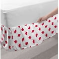 thumbnail image 2 of Valentine`s Day Bed Skirt, Cartoon Hearts with Arrows Love Passion and Romance Pattern, Elastic Bedskirt Dust Ruffle Wrap Around for Bedding Decor, 4 Sizes, Dark Coral Brown White, by Ambesonne, 2 of 2