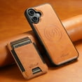 thumbnail image 6 of ELEHOLD Case for iPhone 16 Plus,2 in 1 Detachable Magnetic Leather Wallet Case with Card Holder Kickstand,Khaki, 6 of 7