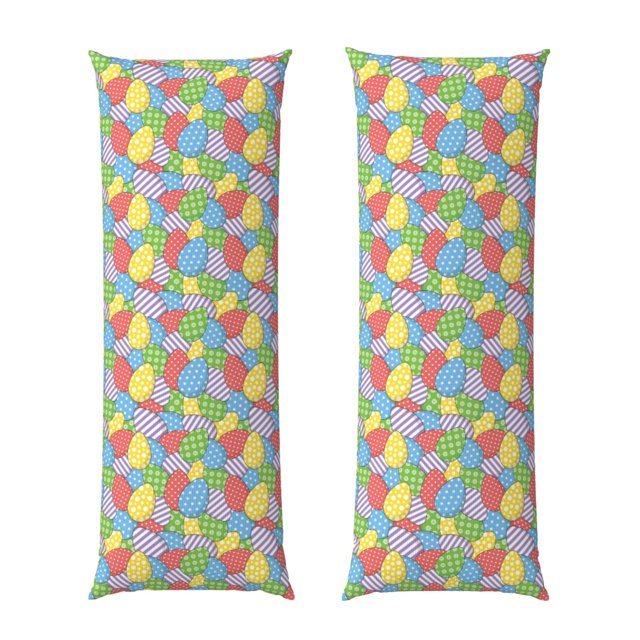 Fotbe Colorful Easter eggs Funda para Almohada Corporal con Diseño, Funda de Microfibra Ultrasuave de 20x54 Pulgadas, Ropa de Cama Elegante