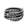 thumbnail image 1 of 81stgeneration Women's 999 Fine Silver Karen Hill Tribe Tribal Etched Flower Multi-Row Ring, 1 of 1