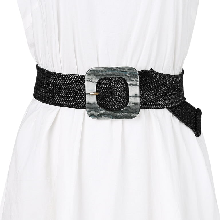 7541 Womens Stretchy Wide Waist Belts Braided For Dress Square INSPIRE CHIC Women main image 2