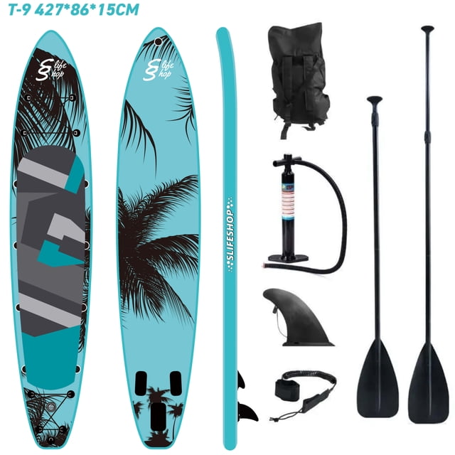 Slifeshop Double Adventurer 2-people Stand Up Paddle Board SUP Inflatable SUP Designed by Local Canadian Artist 14’ Extra Long& Extra D-rings