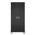 thumbnail image 6 of JAORD Black Metal Garage Cabinet with Pegboard and Wheels, Tall Mutifunctional Lockable Storage Cabinet with Lock, Steel Tool Cabinets 4 Shelves for Home Office, Garage Warehouse, Assembly Required, 6 of 7