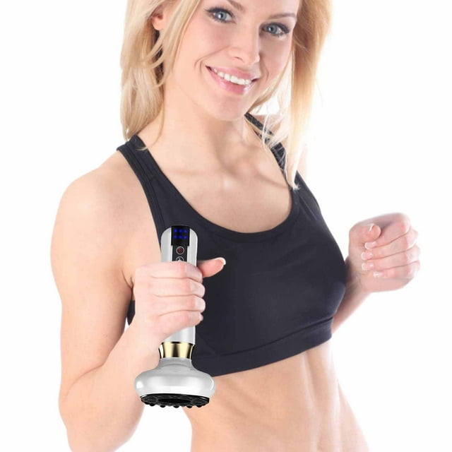 Aodebiao Ensemble de Thérapie par Ventouses - Appareil de Ventouses à Vide à Pression Négative, Appareil Rechargeable de Raclage et de Ventouses, Méridiens de Débouchage, Outil de Massage de la Cellulite à 12 Niveaux Réglables
