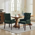 thumbnail image 6 of S-HOME Elegant Tufted Accent Dining Chair in Soft Chenille Fabric with Curved Solid Wood Legs, for Dining Room or Kitchen, Olive Green, 6 of 18