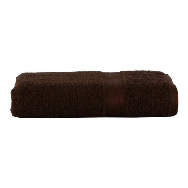 Mainstays Basic Bath Collection Single Bath Towel, Solid Chocolate