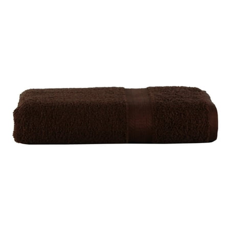 Mainstays Basic Bath Collection - Single Bath Towel, Solid Chocolate Brown