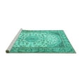thumbnail image 2 of Ahgly Company Machine Washable Indoor Rectangle Medallion Turquoise Blue Traditional Area Rugs, 2' x 3', 2 of 4