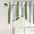 thumbnail image 4 of Tie Up Valance Curtain for Kitchen, Modern Gradient Grass Green Grey Striped Rod Pocket Short Curtains Adjustable Tie-Up Shade Valances, Abstract Art Window Treatment for Bathroom Living Room Bedroom, 4 of 9