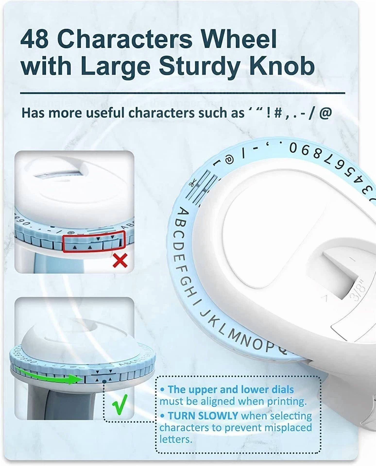CIRCLE- Dymo Embossing Label Maker With 6 Colour 3D Label Tape 3/8'' Dymo Omega Maker