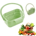thumbnail image 3 of Hanging Kitchen Colander with Handle, Retractable Sink Drain Basket - Space Saving Strainer for Pasta Fruit and Vegetable Washing (Green), 3 of 9