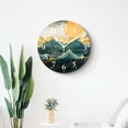 thumbnail image 4 of 10 Inch Wall Clock Battery Operated Silent Clock Decorative for Office, Kitchen, Outdoor, Living RoomThe Green Golden Mountains By Sunset Cute Pattern, 4 of 4