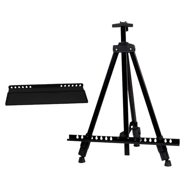 Trípode ajustable de material de aleación de caballete plegable de 1 pieza Negro Zulema Caballete de artista portátil