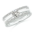 thumbnail image 4 of ANGARA Natural Double Band Diamond Engagement Ring Wrap in 14K White Gold for Women (Size-1.2mm| Color-I-J| Clarity-I1-I2) | Anniversary, Jewelry Gift for Women | Natural Diamond Ring, 4 of 11