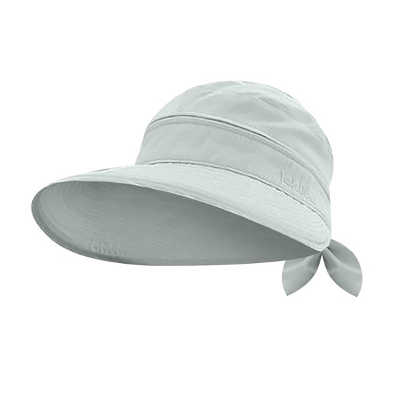 CIENVNSTG Casual Breathable Outdoor Headwear for Women Wide Brim Sun Shield Convertible Zip Off Detachable Empty Top Ponytail Sun Visor Hat for Daily Beach Cycling Activities Gray