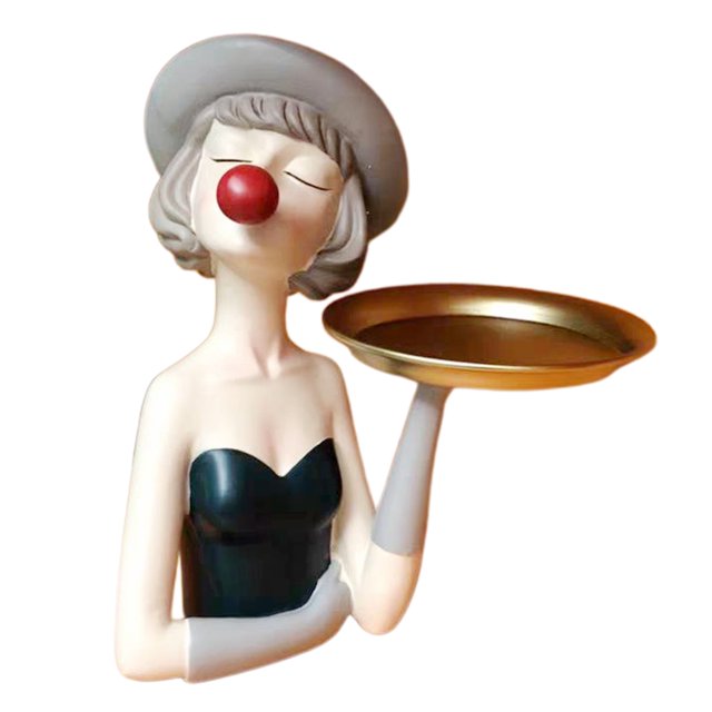 Escultura de Burbujas para Niñas, de Niñas, Estatuilla, Estatua con Bandeja, Decoración, Pieza de Arte, Decoración Del Hogar, Regalo Creativo, - Verde Sunnimix Decoraciones de mesa con figuras de niñas