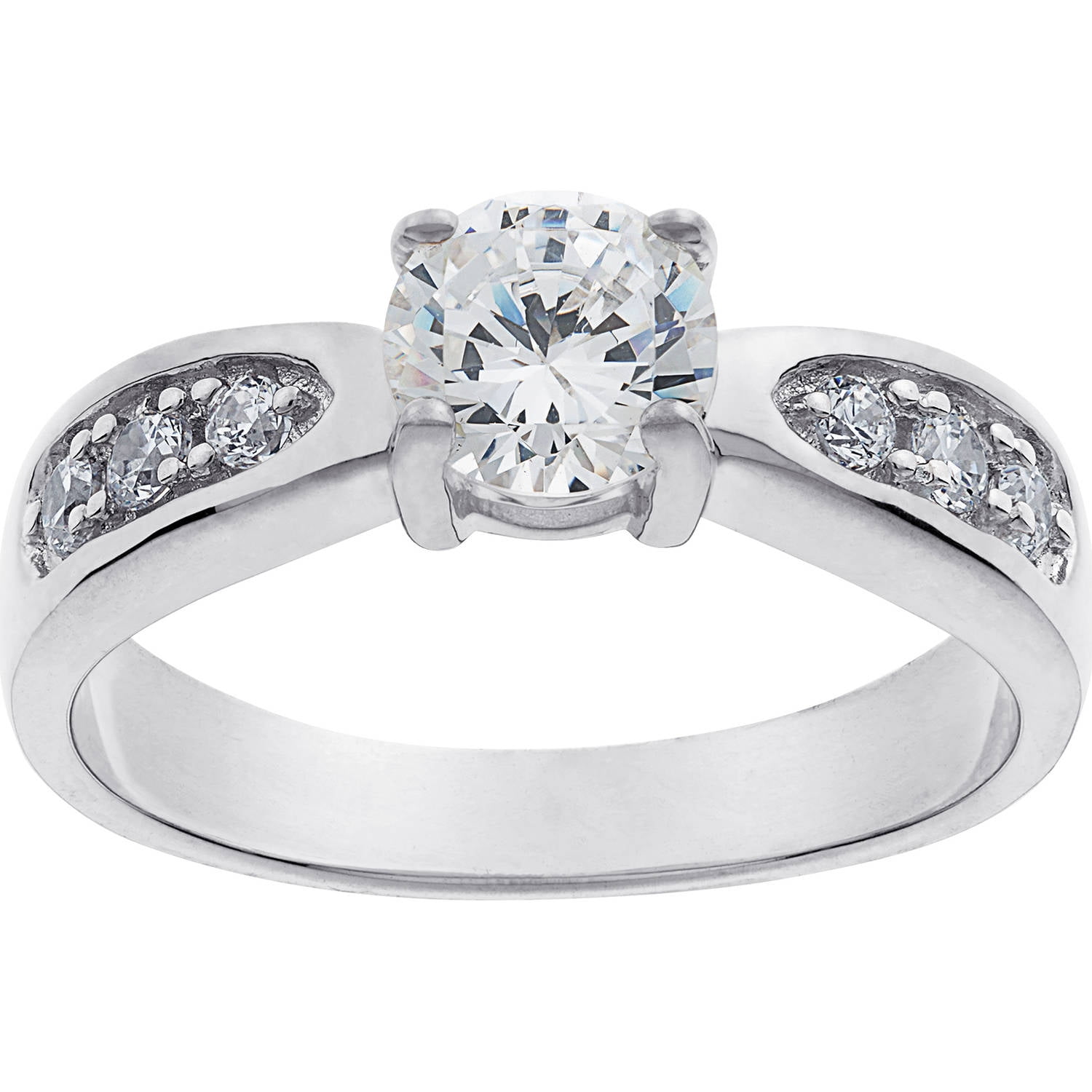 ONLINE Sterling Silver Brilliant CZ Wedding Ring