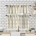 thumbnail image 4 of Mid Century Vintage Valances Set for Kitchen, Mid Century Modern Abstract Atomic Vintage Stars Home Decor Rod Pocket Window Drapes for Living Room Dining Room Office 52x18 Inch + 27x24 Inch X 2, 4 of 5