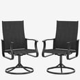 thumbnail image 5 of MRUAKA Patio Swivel Chairs Set of 2, Outdoor Dining Chairs All Weather Breathable Textilene Outdoor Swivel Chairs with Metal Rocking Frame for Lawn Garden Backyard Deck, Black, 5 of 7