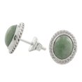 thumbnail image 3 of NOVICA Jade stud earrings, 'Oval Lassos', 3 of 7