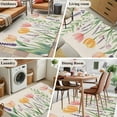 thumbnail image 5 of Area Rugs for Living Room 4x6 Ft, Pink Yellow Spring Floral Non Slip Area Rugs for Kitchen Bedroom Entryway, Vintage Summer Botanical Washable Carpet Runner Rug Floor Mats for Bedroom Home Decor, 5 of 9