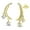 Yellow, variant on 925 Sterling Silver Moon Crescent Stars White Clear CZ Stud Drop Earrings, 0.65"