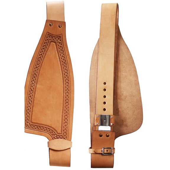 Horse Western Adult Tooled Tan Leather Replacement Saddle Fenders 5255TN