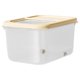 thumbnail image 3 of Contenedor de almacenamiento de arroz, contenedor de cereales, cubo de granos, contenedor de alimentos secos con taza medidora para gabinete, azúcar, 34cmx21cmx185cm, 3 of 8