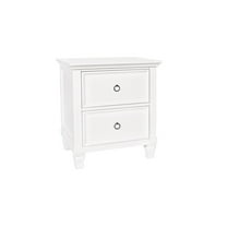 New Classic Furniture Nightstand with 2 Drawers, White