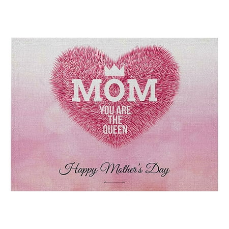 

Yayiaclooher Mother s Day Cotton And Linen Placemat Love Series Non-slip Insulation Pad