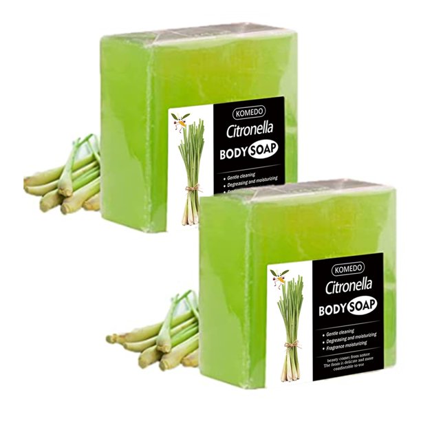 KOMEDO Jabón de citronela 2 en 1 2023 Nuevo jabón de citronela y hierba de limón Jabón de citronela para humanos Barra de jabón de citronela Jabón corporal de citronela Barra de jabón de baño natural