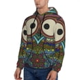 thumbnail image 3 of Sikiie Boho Owl Men's Hoodie, Essentials Hoodie, Sweatshirt, Pullover Hooded Sweatshirt for Men-4X-Large, 3 of 7