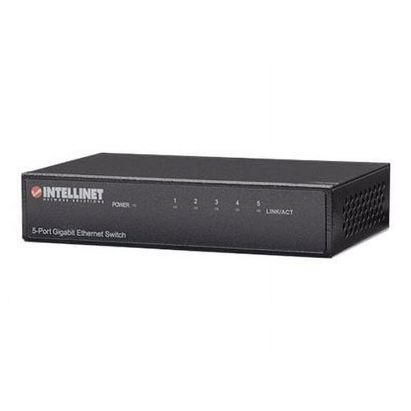 Intellinet 5-Port Gigabit Ethernet Switch, Metal, Box - Commutateur - 5 x 10/100/1000 - Ordinateur de Bureau