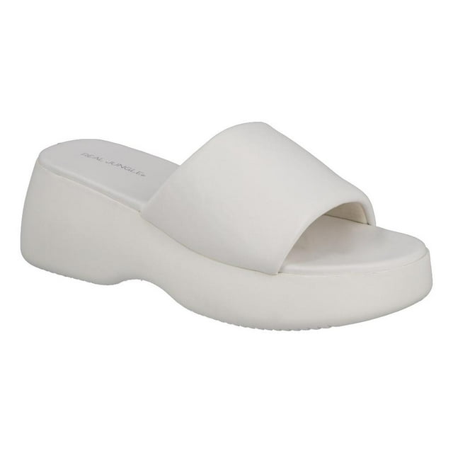 Sandalia Plataforma Mujer Cómodas Ligeras Real Jungle blanco 25