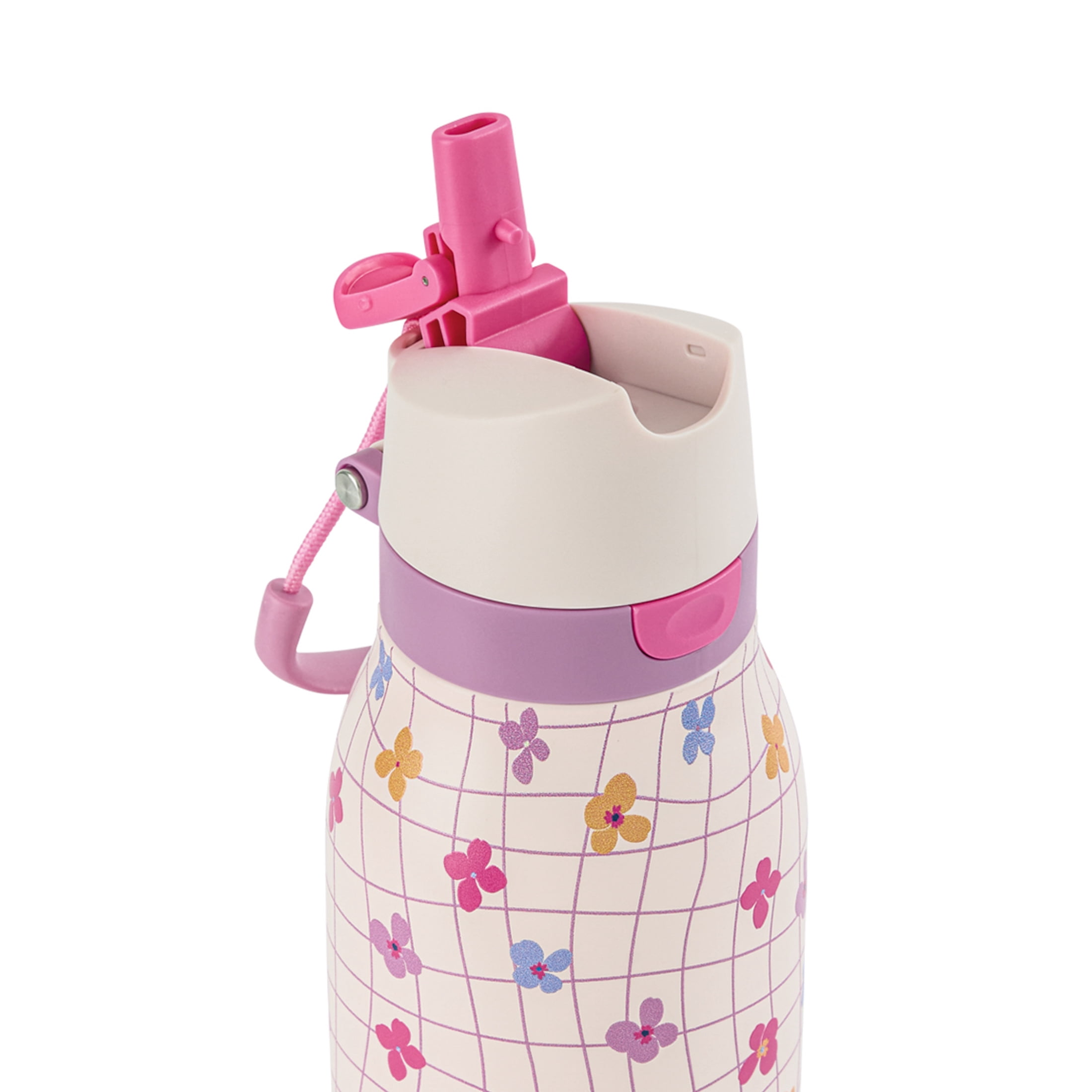 TAL 24oz Stainless Steel 2-in-1 Straw and Chug Water Bottle with Push Lid, Daisy