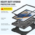 thumbnail image 4 of For Samsung Galaxy Tab A8 Case 10.5 inch SM-X200/X205/X207, 360 Hand Strap, Shoulder Strap, Kickstand, Rugged Drop Protection, Black, 4 of 6